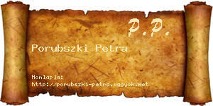 Porubszki Petra névjegykártya
